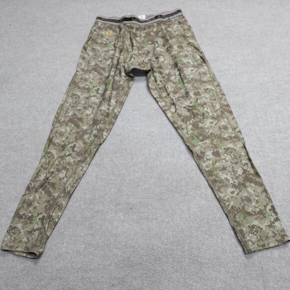 Under Armour Pants 2XL Beige Green Pixel Camo Base Layer - Picture 1 of 9